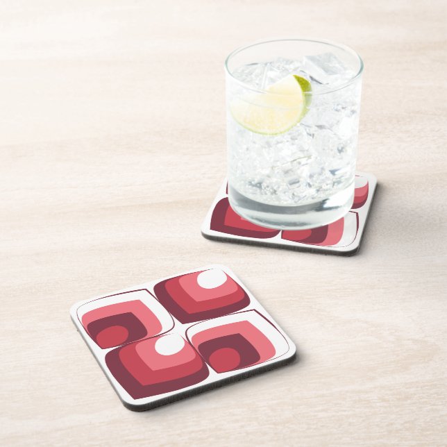 Dessous-de-verre Bold Retro Modern Motif in Pinks (Côté Droit)