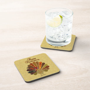 Dessous-de-verre Bon thanksgiving coloré Turquie