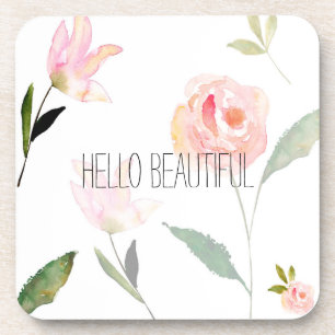 Dessous-de-verre Bonjour belle aquarelle florale