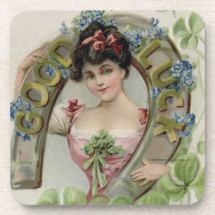 Dessous-de-verre Bonne Chance - Carte vintage de la Saint-Patrick
