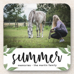 Dessous-de-verre Botanique avec script d'été ajouter photo et nom