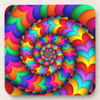 Dessous de verre bouclés de spirale d'arc-en-ciel