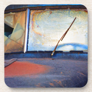 Dessous-de-verre Bouclier d'un vieux camion rouillé