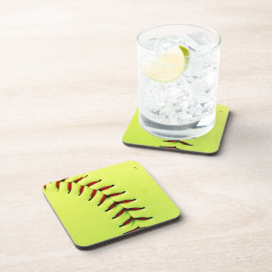 Dessous-de-verre Boule jaune du base-ball