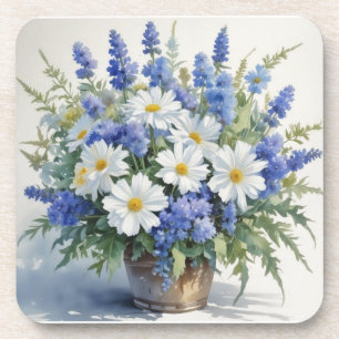 Dessous-de-verre Bouquet de fleurs aquarelle élégante
