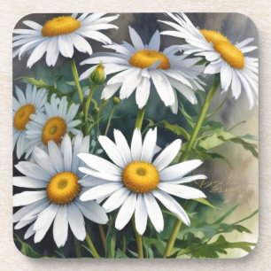Dessous-de-verre Bouquet de fleurs de marguerites aquarelle élégant