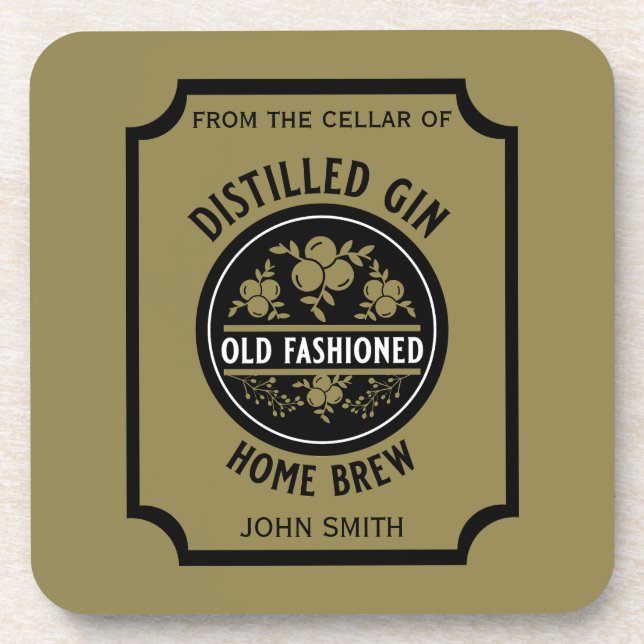 Dessous-de-verre Bouteille Gin Personnalisée (Devant)
