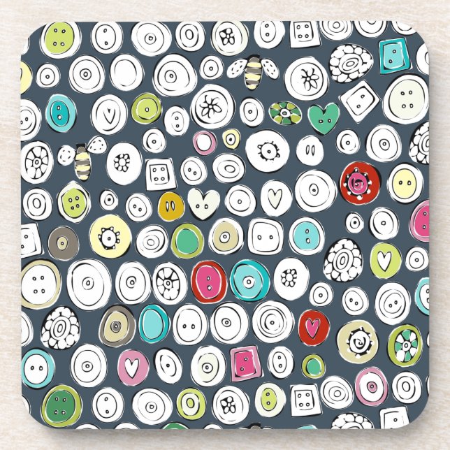 Dessous-de-verre boutons et ardoise des abeilles (Devant)