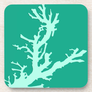 Dessous-de-verre Branche de corail - vert turquoise et marin