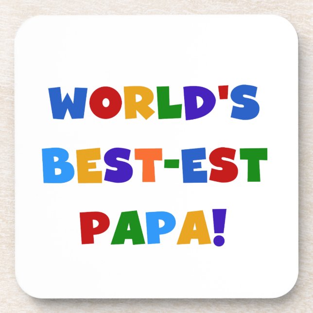 Dessous-de-verre Bright Colours World's Best Papa Tshirts and Gifts (Devant)