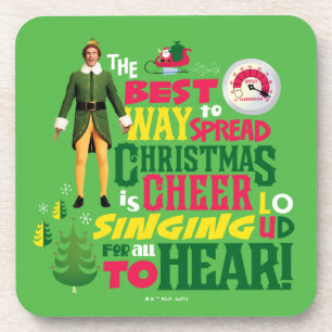 Dessous-de-verre Buddy l'Elfe   Citation graphique de Noël