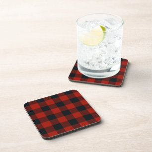 Dessous-de-verre Buffle En vichy noir À damiers plaid