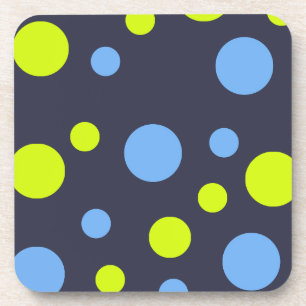 Dessous-de-verre Bulles Jaunes Bleues Funky Heureuses