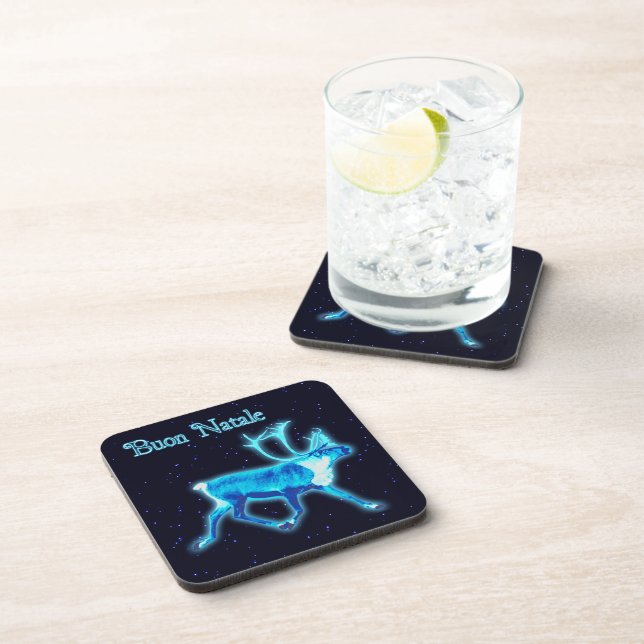 Dessous-de-verre Buon Natale - Caribou bleu (rennes) (Côté Droit)