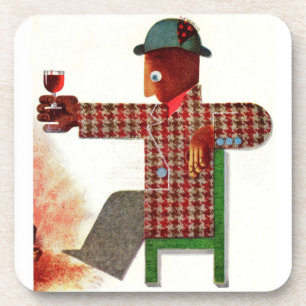 Dessous-de-verre buveur de vin AKA oenophile