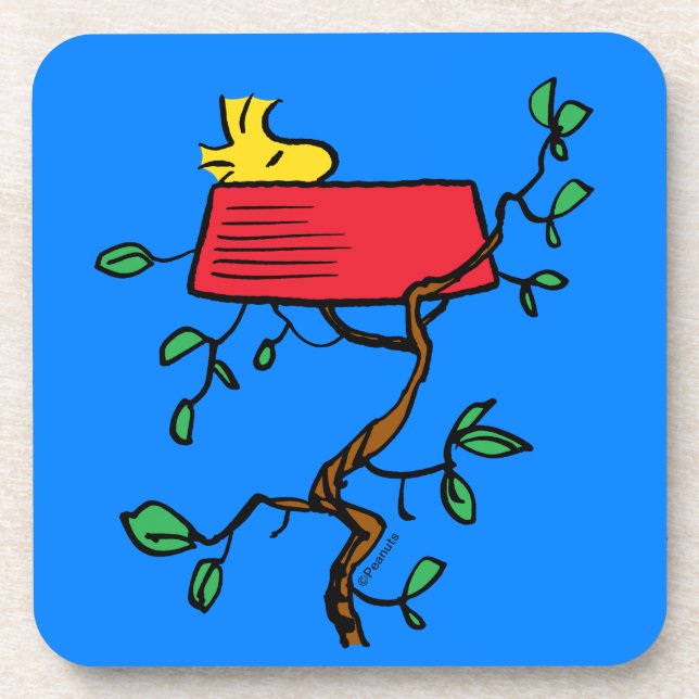 Dessous-de-verre cacahuètes | Bois en sieste dans le plat de Snoopy (Devant)
