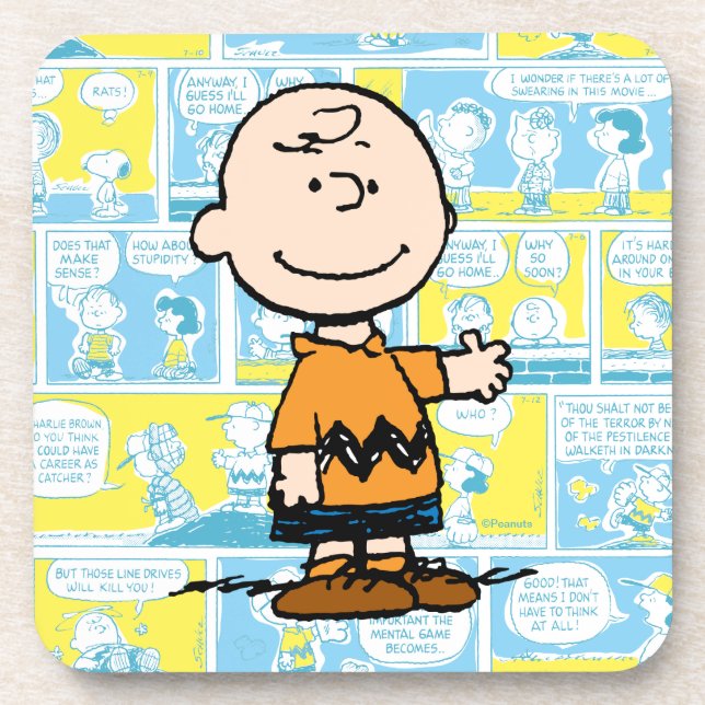 Dessous-de-verre cacahuètes | Charlie Brown Motif de bande dessinée (Devant)