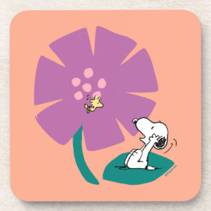 Dessous-de-verre cacahuètes Illustration de la nature Fleur pourp