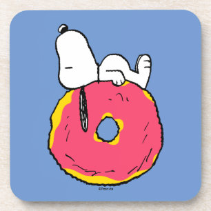 Dessous-de-verre cacahuètes   Snoopy Donut rose