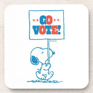 Dessous-de-verre cacahuètes   Snoopy - Go Vote Sign
