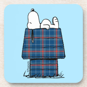 Dessous-de-verre cacahuètes Snoopy Plaid Flannel Holiday Dog Hous
