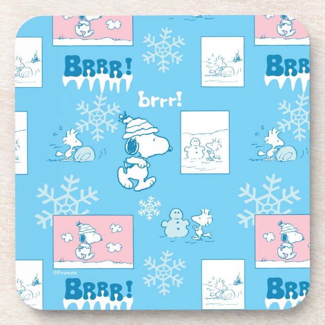 Dessous-de-verre cacahuètes | Snoopy Snow Day Motif (Devant)