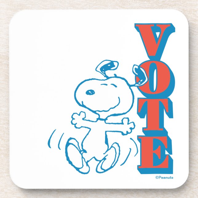 Dessous-de-verre cacahuètes | Snoopy - Vote (Devant)