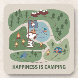 Dessous-de-verre cacahuètes   Snoopy & Woodstock Carte du camp