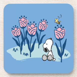 Dessous-de-verre cacahuètes   Snoopy & Woodstock Flower Garden