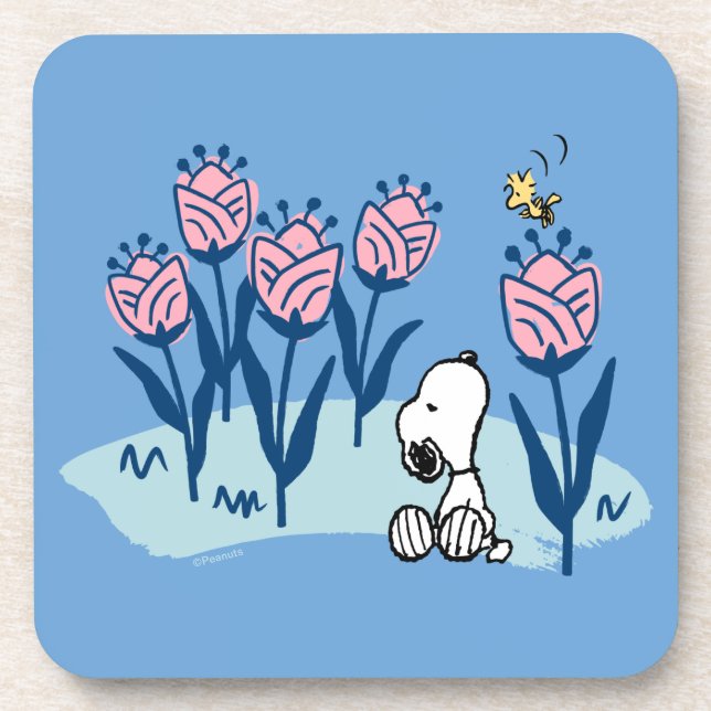 Dessous-de-verre cacahuètes | Snoopy & Woodstock Flower Garden (Devant)