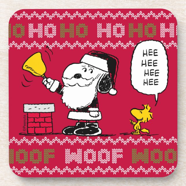 Dessous-de-verre cacahuètes | Snoopy & Woodstock Père Noël Bell Rin (Devant)