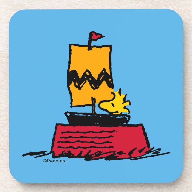 Dessous-de-verre cacahuètes | Woodstock Snoopy Plat Bateau à voile (Devant)