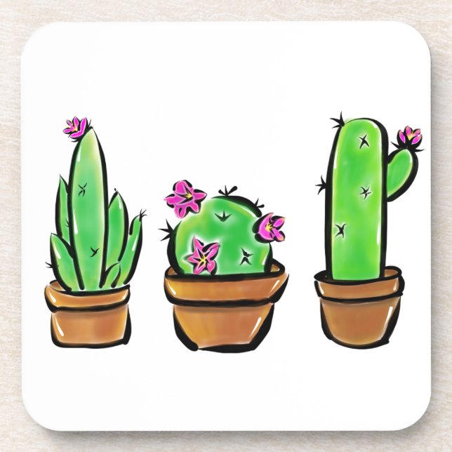 Dessous-de-verre Cactus cactus cactus succulents (Devant)