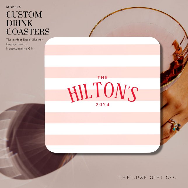 Dessous-de-verre Cadeau de Fête des mariées en rouge et en blanc él (Créateur téléchargé)