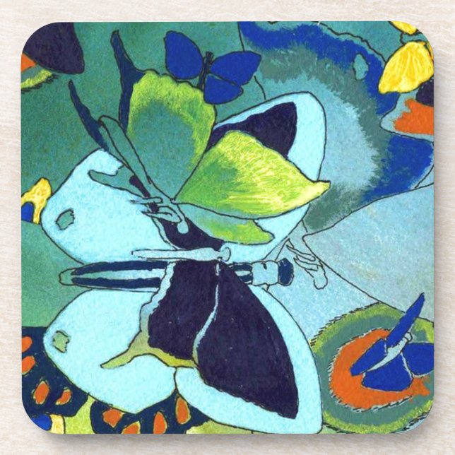 Dessous-de-verre Cadeau de mosaïque papillon (Devant)