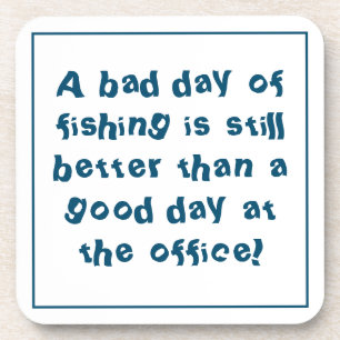 Dessous-de-verre Cadeau de pêcheur avec citation de pêche