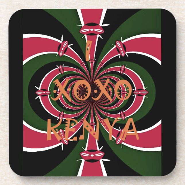 Dessous-de-verre Cadeau de voyage kenyan - Conception de câblage et (Devant)