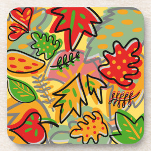 Dessous-de-verre Cadeau design unique vintage tropical feuille vert