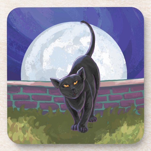 Dessous-de-verre Cadeaux et accessoires de chat noir (Devant)