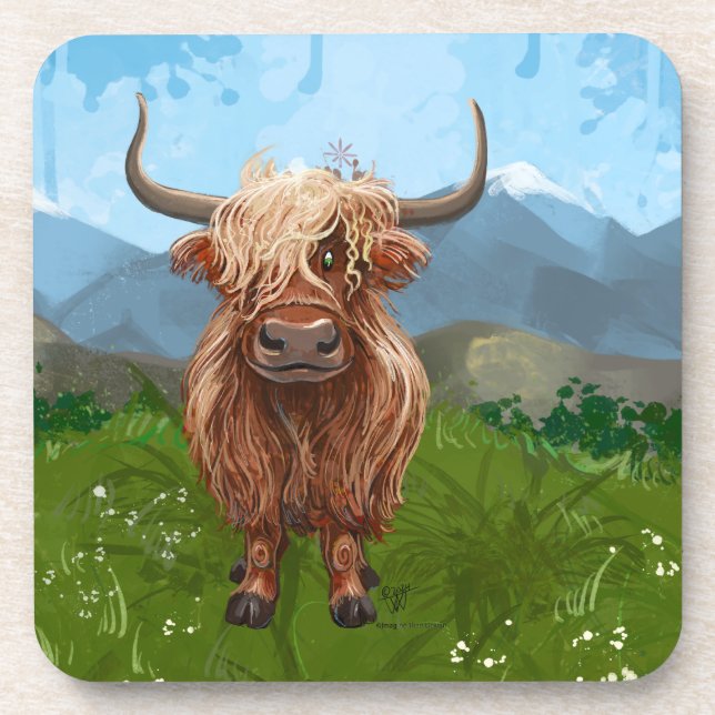 Dessous-de-verre Cadeaux et accessoires de vache Highland (Devant)