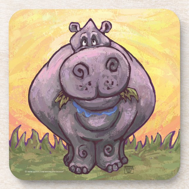 Dessous-de-verre Cadeaux et accessoires d'hippopotame (Devant)
