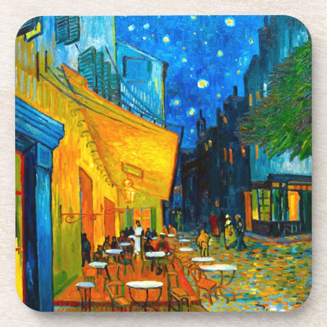 Dessous-de-verre Café Van Gogh Terrasse en soirée (Devant)