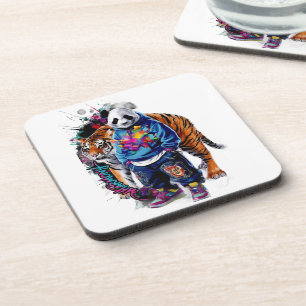 Dessous-de-verre Cahier graphique premium artistique panda et tigre