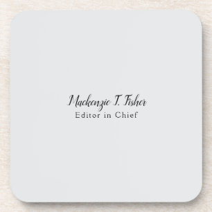 Dessous-de-verre Calligraphie classique Élégante Plaque Gris simple