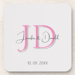 Dessous-de-verre Calligraphie classique tendance monogramme