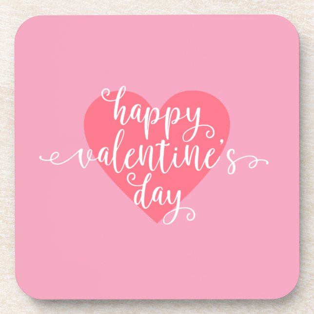 Dessous-de-verre Calligraphie Heureuse Sainte-Valentin | DESSOUS DE (Devant)
