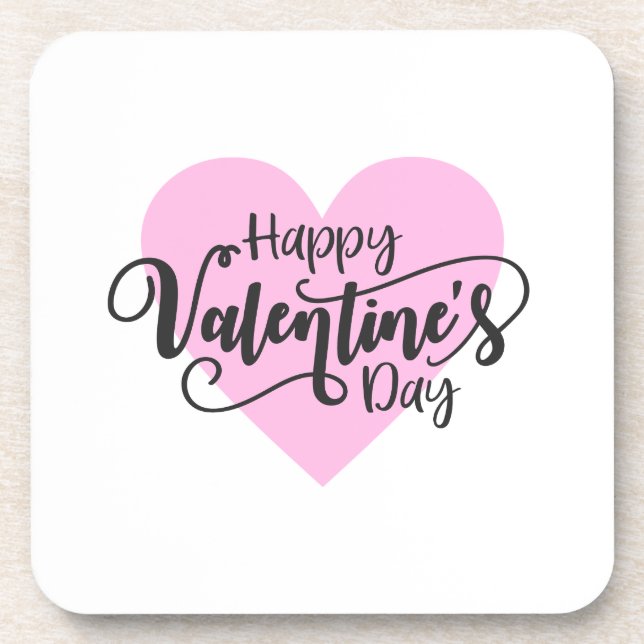 Dessous-de-verre Calligraphie Heureuse Sainte-Valentin | DESSOUS DE (Devant)