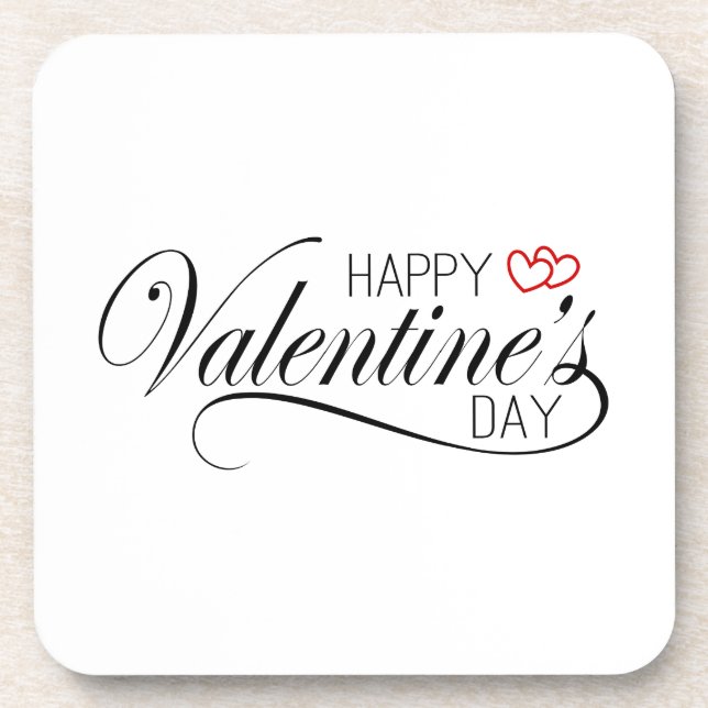 Dessous-de-verre Calligraphie Heureuse Sainte-Valentin | DESSOUS DE (Devant)