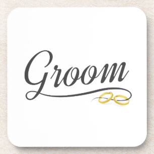 Dessous-de-verre Calligraphie Mariage florale simple Groom   DESSOU