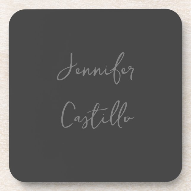 Dessous-de-verre Calligraphie moderne minimaliste gris clair (Devant)